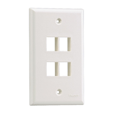 Panduit Nk, 4pt, Sg, Flush Mnt Faceplate, Wh NK4FNWH