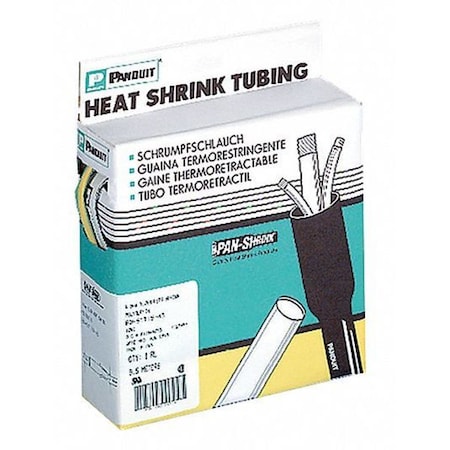 Panduit Heat Shrink Tube, Thin Wall, 2:1 I.D. Shrink Ratio, 0.75 in I.D. Before Shrinking, Black, 25 ft HSTT75-Q