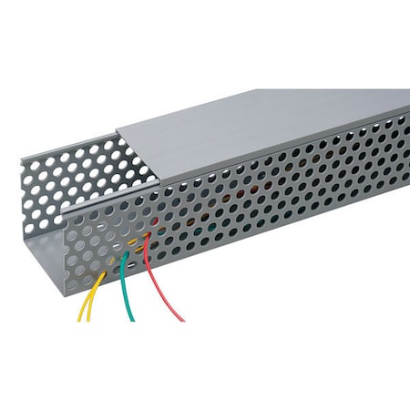 Panduit Base Wiring Duct, Type D, Round Hole, 2" x 4" x 1' (6-Pack), Light Gray D2X4LG6