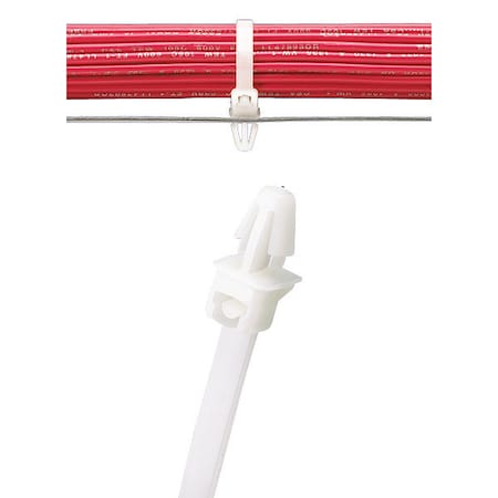 Panduit Cable Tie, 8 in L, 1-3/4 in Max Bundle Dia., Natural, Nylon 6/6, 50 lb Strength, 1000 PK PLP2S-M
