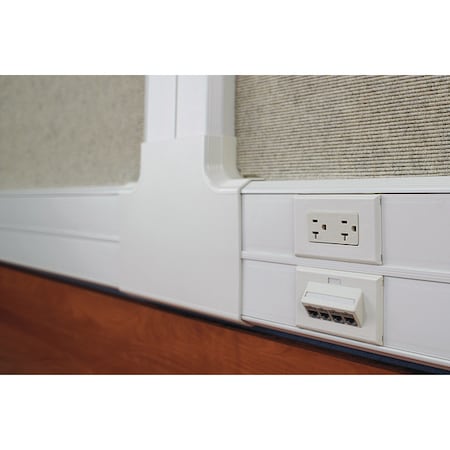 Panduit Cover Plate Raceway, 2.76 in W, 0.36 in H, 6 ft L, Off White, 6 PK T70CIW6