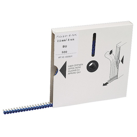 Panduit Ferrule, Insul, 14 Awg, 8mmpin, Bu, PK500 FSD80-8-DK