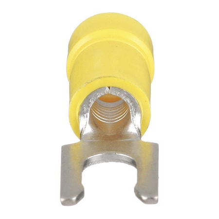Panduit Fork Terminal, #10 Stud Size, 10 AWG, Vinyl Insulated, Yellow, 25 PK EV10-10LFB-Q