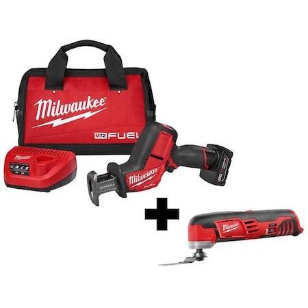 Milwaukee Tool M12 FUEL HACKZALL Recip Saw Kit + M12 Multi-Tool 2520-21XC, 2426-20