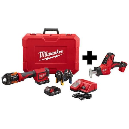 Milwaukee Tool M18 Short Throw Press Tool Kit w/ Viega PureFlow Jaws + M18 HACKZALL Recip Saw 2674-22P, 2625-20