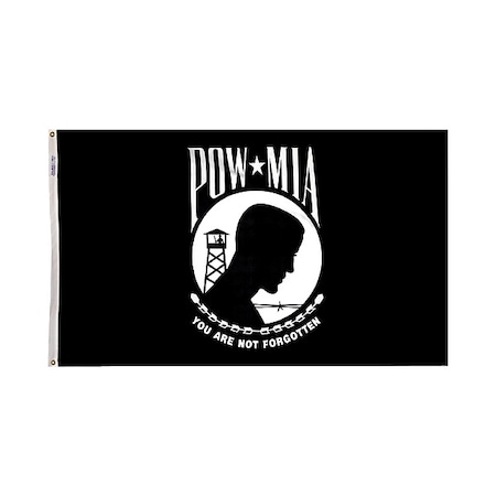 Annin Flagmakers POW-MIA Flag, Military, 2 ft. H, 3 ft. W 377986