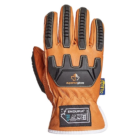 Superior Glove Coated Gloves, Cut Level A5 , Orange Nylon , Smooth , XL 1 PR 378GKGVB-XL