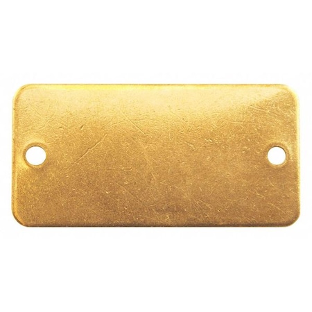 C.H. Hanson Tag, 2-Hole, Rectangle, Brass, 1"Hx2 W, PK100 41272