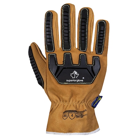 Endura Leather Drivers Gloves, Safety Cuff, Keystone Thumb, Tan / Tan, XS (6), 1 PR 378TXTVB-XS