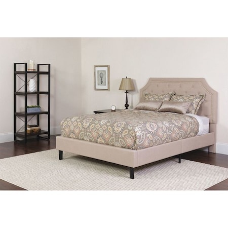 Brighton King Platform Bed Set Beige