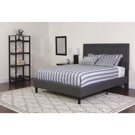 Flash Furniture Roxbury Queen Platform Bed, Dark Gray SL-BK5-Q-DG-GG
