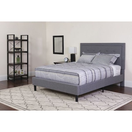 Flash Furniture Roxbury Queen Platform Bed, Light Gray SL-BK5-Q-LG-GG