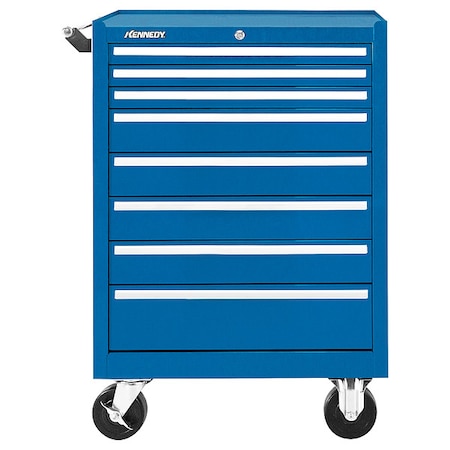 Kennedy Rolling Tool Cabinet, 8 Drawer, Blue, 27 in W 378XBL