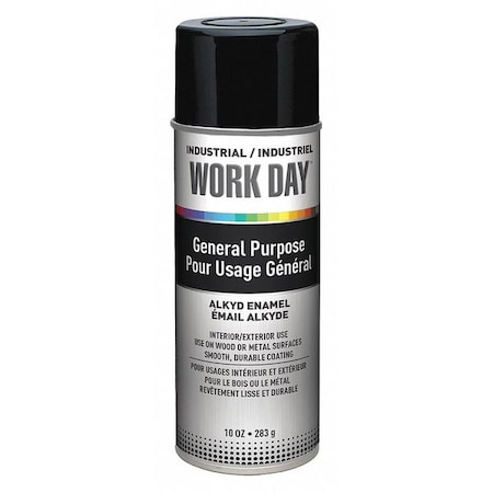 Krylon Spray Paint, Black, Gloss, Solvent, 10 oz A04402007