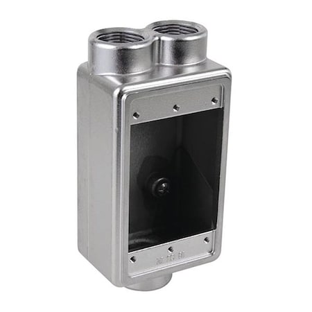 Calbrite Weatherproof Electrical Box, 18 cu in, FSCC Box Type, 1 Gang, Stainless Steel, Rectangular Shape S60700FSCC