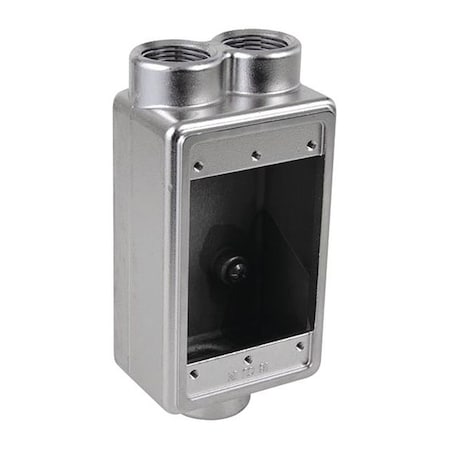 Calbrite Weatherproof Electrical Box, 25 cu in, FDCC Box Type, 1 Gang, Stainless Steel, Rectangular Shape S60700FDCC