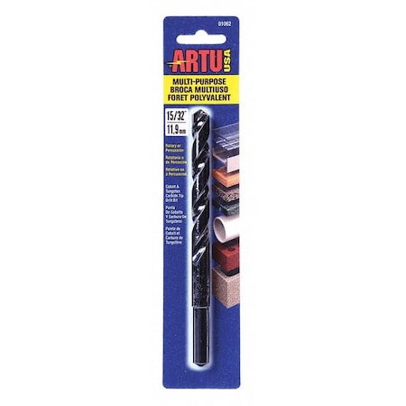 Artu Multi Purpose Drill Bit, 15/32x 6-1/4 In 01062