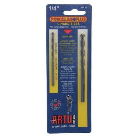 Artu Porcelain Tile Drill Bit, 1/4 In 01435