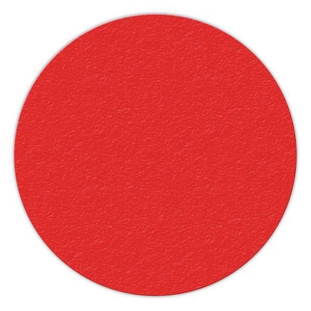 Incom Large Circle Workplace Floor Organization Marker Vinyl Film Red, 6" W x 0.58 mil Thick LM190R