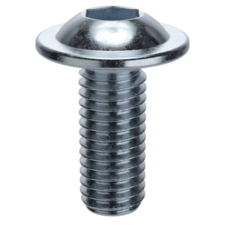 Zoro Select M12-1.75 Socket Head Cap Screw, Button Flanged, Zinc Plated Steel, 20 mm Length, 50 PK M07141.120.0020