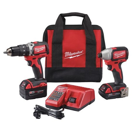Milwaukee Tool M18 FUEL™ 18V 2-Tool Combo Kit - 1/2" Compact Hammer Drill/Driver & 1/4" Hex Impact Driver Bundle 2799-22CX
