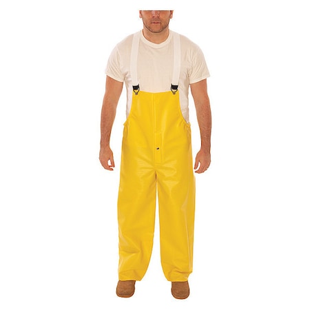 Tingley Rain Bib Overall, Heavy Duty PVC, 29 in Inseam, 36 in to 38 in Waist, 26 mil Thickness, Yellow, M O31107