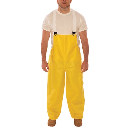 Tingley Rain Gear Overalls O31007 Xl, PVC, 31 in Inseam, 54" Waist, 26 mil Thickness, Yellow, XL O31007