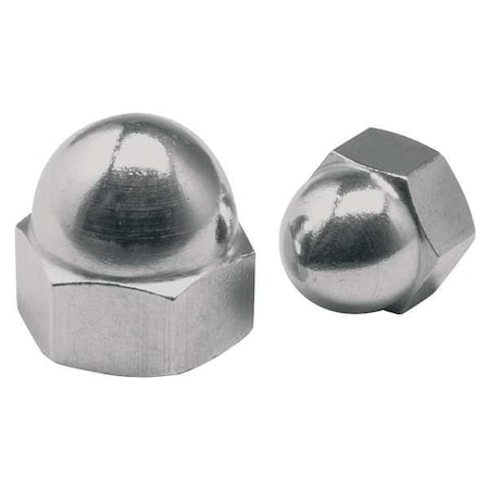 Zoro Select Standard Crown Cap Nut, 5/8"-18, 316 Stainless Steel, Plain, 1 in H CPB276