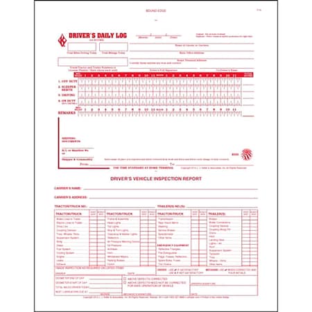 Jj Keller Detail Drivers Daily Logbook, Carbonless 8530