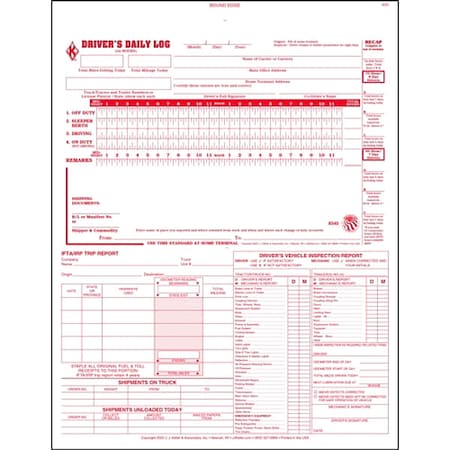 Jj Keller Simplified Drivers Logbook, Carbonless 8544