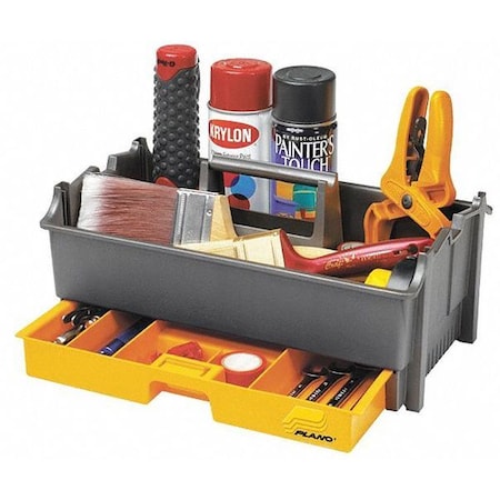Plano Tool Tote, Gray/Yellow, polypropylene, 3 Pockets 311-007