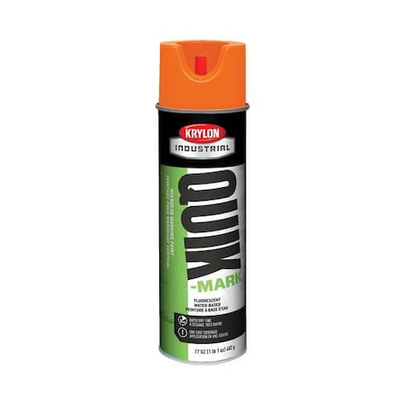 Krylon Industrial Over Head Marking Paint, 17 oz., Fluorescent Orange, Water -Based K04003000