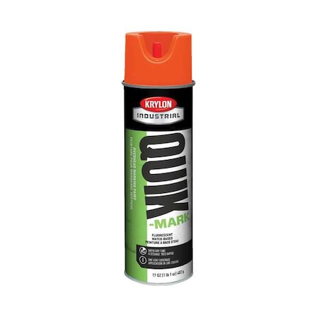 Krylon Industrial Over Head Marking Paint, 17 oz., Fluorescent Red/Orange, Water -Based K04002000