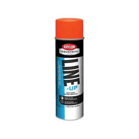 Krylon Industrial Athletic Field Striping Paint, 17 oz., Fluorescent Orange, Water -Based K00831408