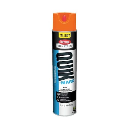 Krylon Industrial Inverted Marking Paint, 22 oz., Fluorescent Orange, Water -Based T03700004