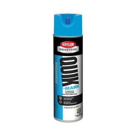 Krylon Industrial Inverted Marking Paint, 17 oz., Fluorescent Caution Safety Blue, Water -Based A03620004