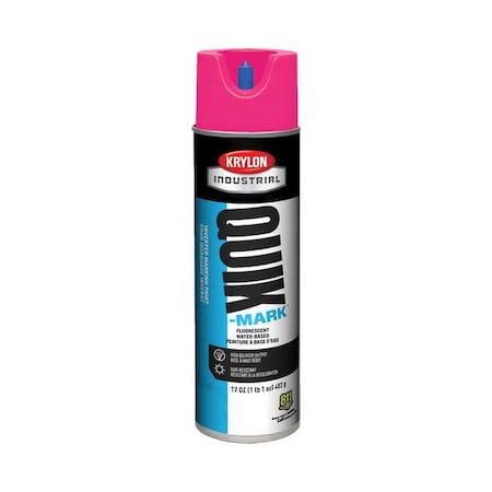 KRYLON INDUSTRIAL Inverted Marking Paint, 17 oz., Fluorescent Pink, Water -Based A03612004