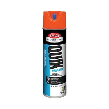 Krylon Industrial Inverted Marking Paint, 17 oz., Fluorescent Red/Orange, Water -Based A03650004