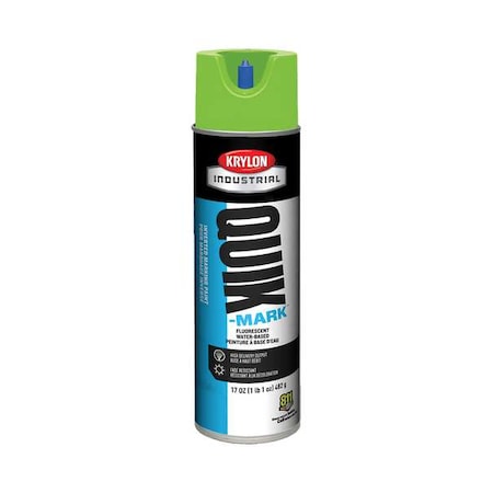 Krylon Industrial Inverted Marking Paint, 17 oz., Fluorescent Safety Green, Water -Based A03630004