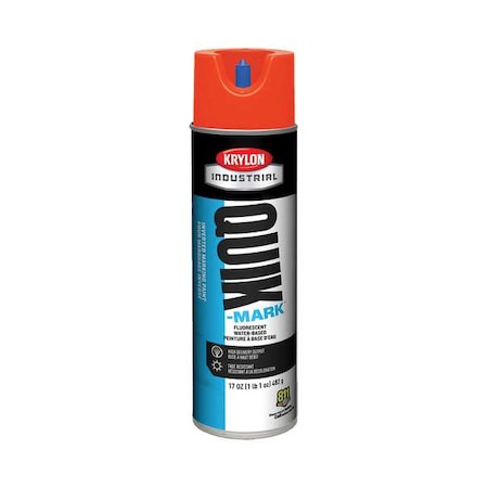 Krylon Industrial Inverted Marking Paint, 17 oz., Fluorescent Safety Red, Water -Based A03610004