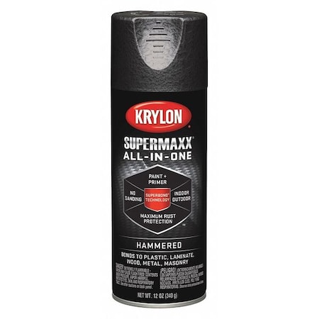 Krylon Hammered Spray Paint, Black, Hammered, 12 oz. K08985000