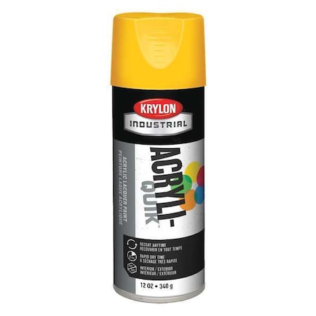 Krylon Industrial Spray Paint, Sun Yellow, Gloss, Solvent, 12 oz K01806A07