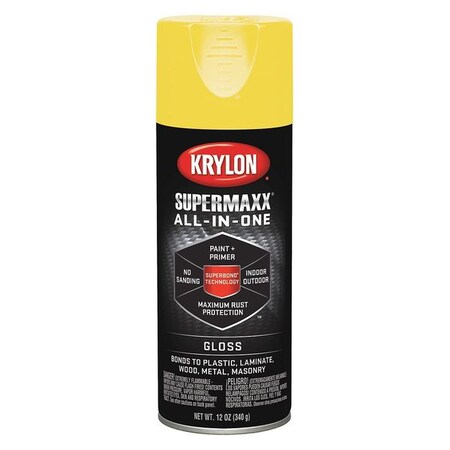 Krylon Spray Paint, Sun Yellow, Gloss, 12 oz. K08967000