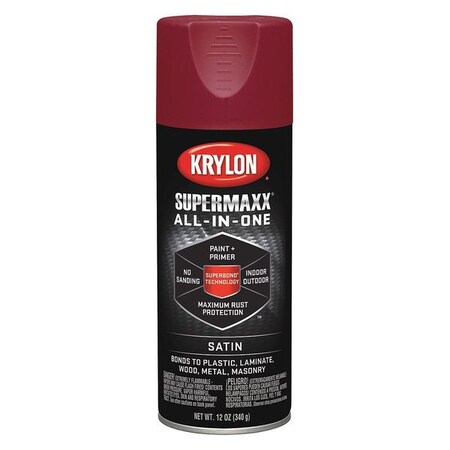 Krylon Industrial Rust Preventative Spray Paint, Satin Burgundy, Satin, 12 oz. K08976007