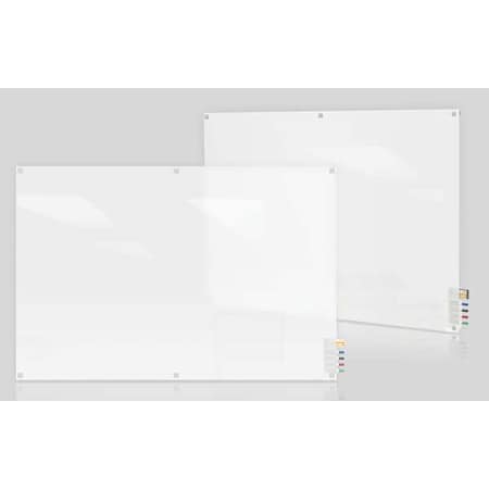 Ghent Dry Erase Board, Glass, 48 in, 72 in, No Frame Frame, Frosted White, Gloss HMYSN46FR