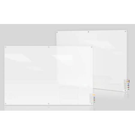 Ghent Dry Erase Board, Glass, 48 in, 96 in, No Frame Frame, Frosted White, Gloss HMYSN48FR