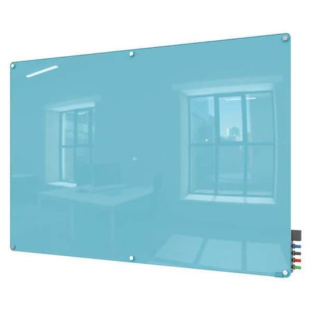 Ghent Dry Erase Board, Glass, 48 in, 96 in, No Frame Frame, Blue, Gloss HMYRM48BE