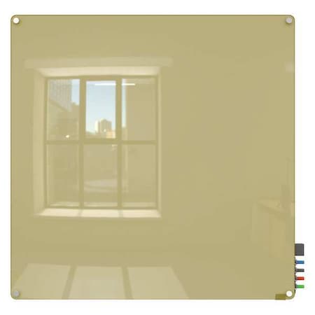 Ghent Dry Erase Board, Glass, 48 in, 48 in, No Frame Frame, Beige, Gloss HMYRM44BG