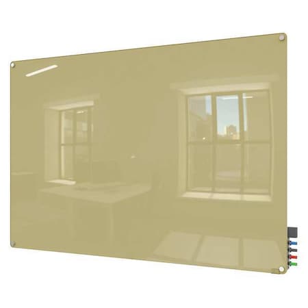 Ghent Dry Erase Board, Glass, 24 in, 36 in, No Frame Frame, Beige, Gloss HMYRN23BG