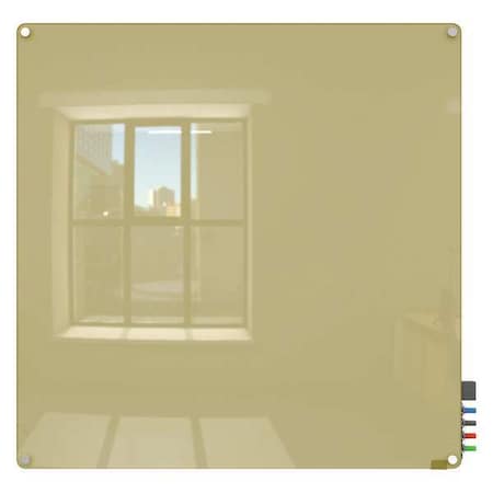 Ghent Dry Erase Board, Glass, 48 in, 48 in, No Frame Frame, Beige, Gloss HMYRN44BG